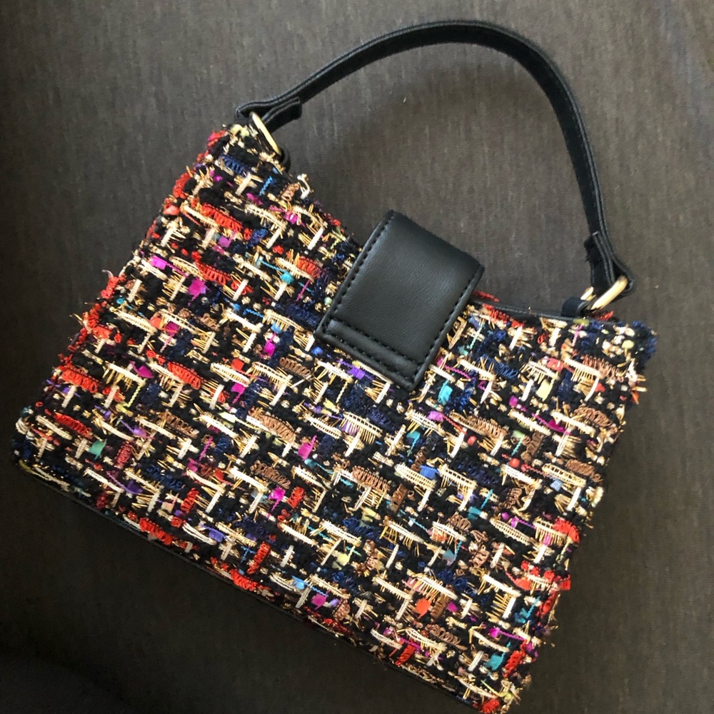 Guess Colorful Tweed Mini-Satchel Bag - Picture 2 of 5